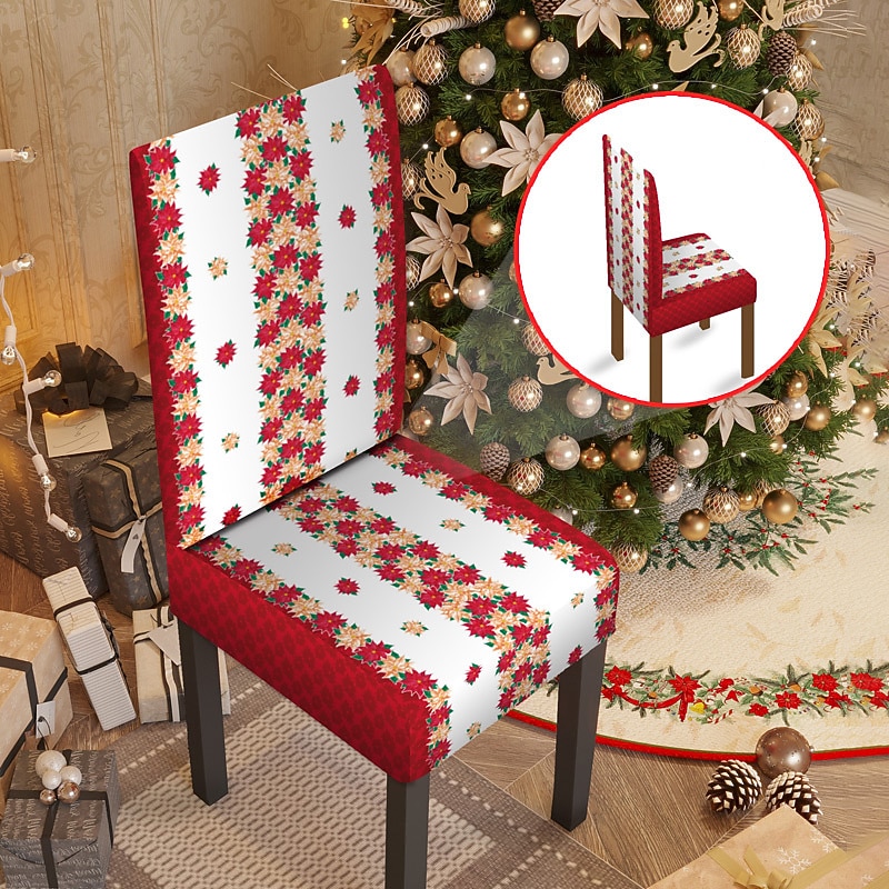 Fundas navideñas para sillas de comedor, fundas elásticas para sillas Parsons de Navidad, protector de asiento, funda lavable de spandex para sillas de cocina para comedor 2025 - $12.49 –P9