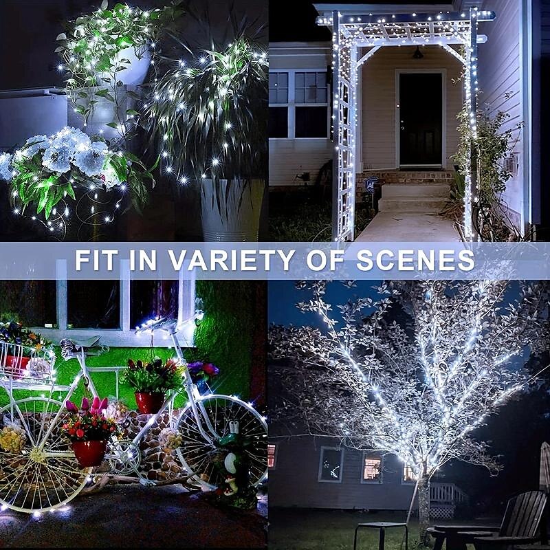 20m Lysslynger Julestrenglys 200 LED Varm hvit Kjølig hvit Rød Globe / Ball String Lights LED Stripelampe Solar 2 V 2025 - $17.99 –P6