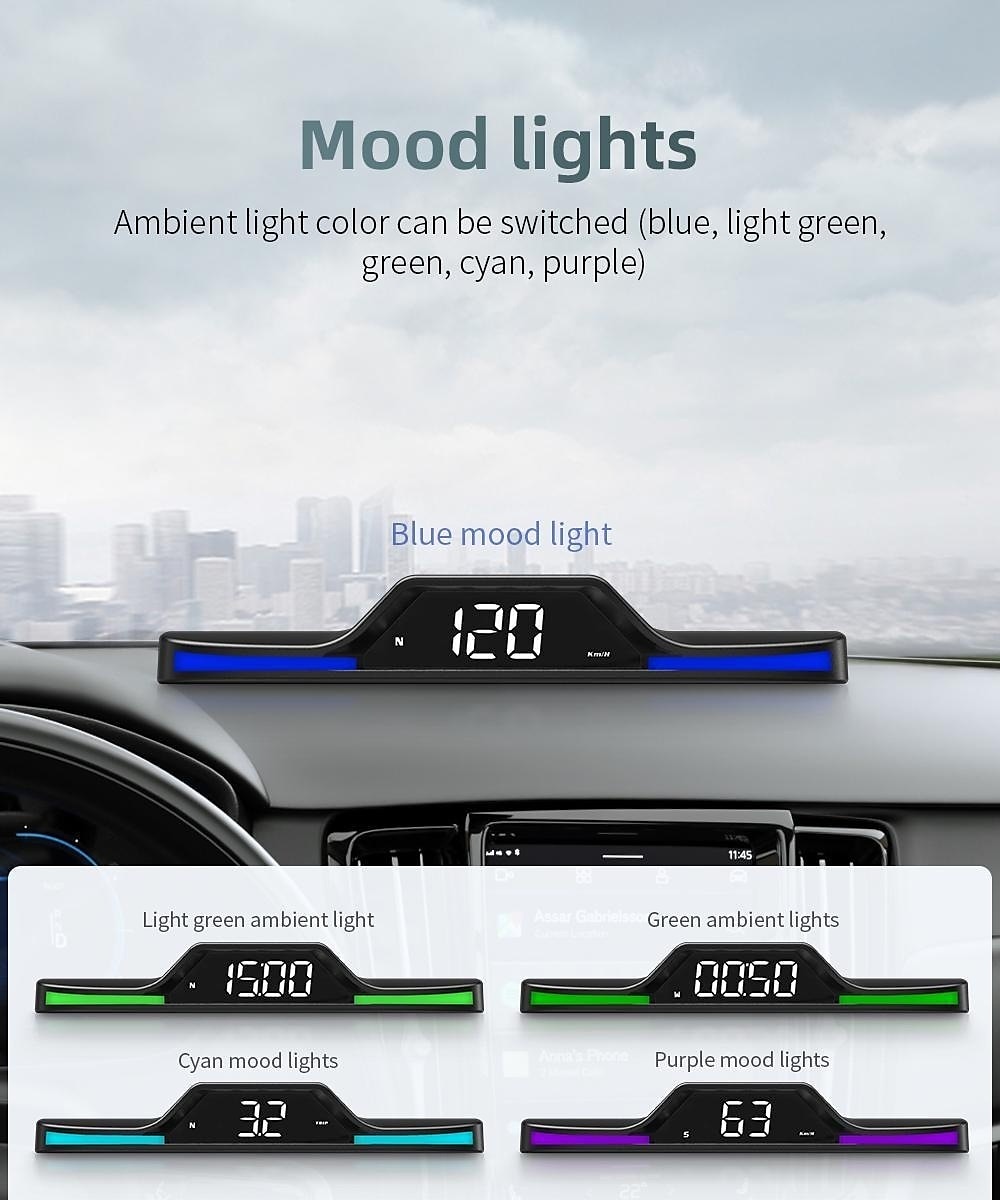 New Digital LED Speedometer Universal GPS/Beidou Car HUD Head Up Display Overspeed Alarm Free Switching of 5 Breathing Lights 2025 - $75.99 –P5
