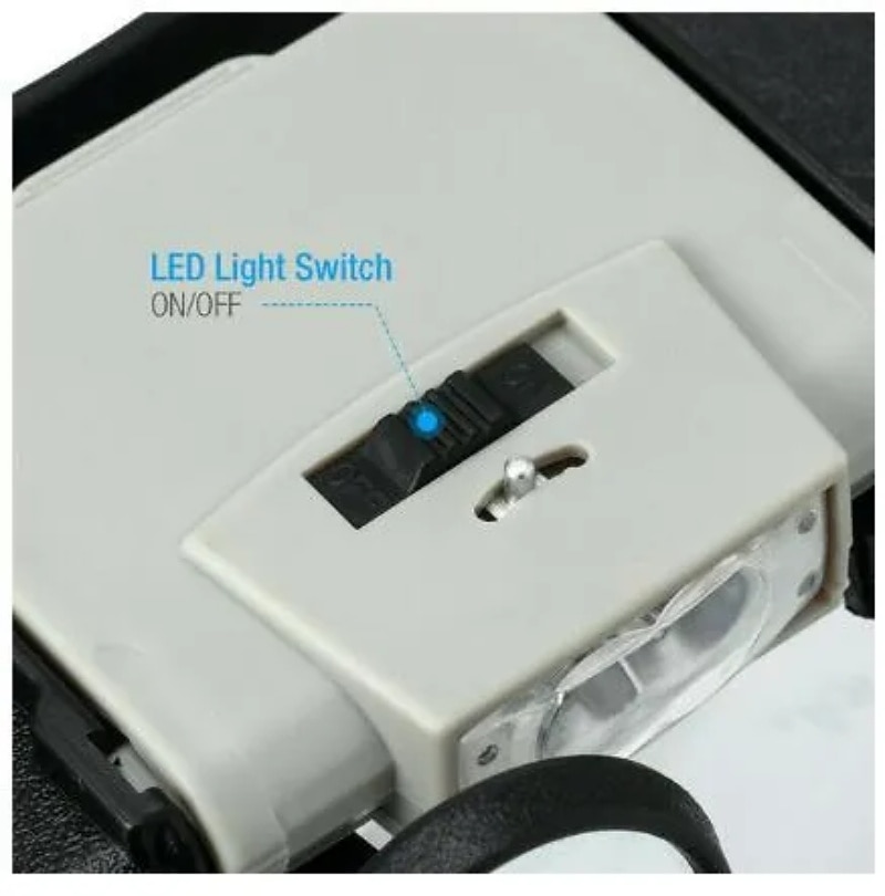 hoofdband vergrootglas led licht hoofdlamp vergrootglas juwelier loep met led-verlichting 1.5x/3x/8.5x/10x 2025 - $35.99 –P9