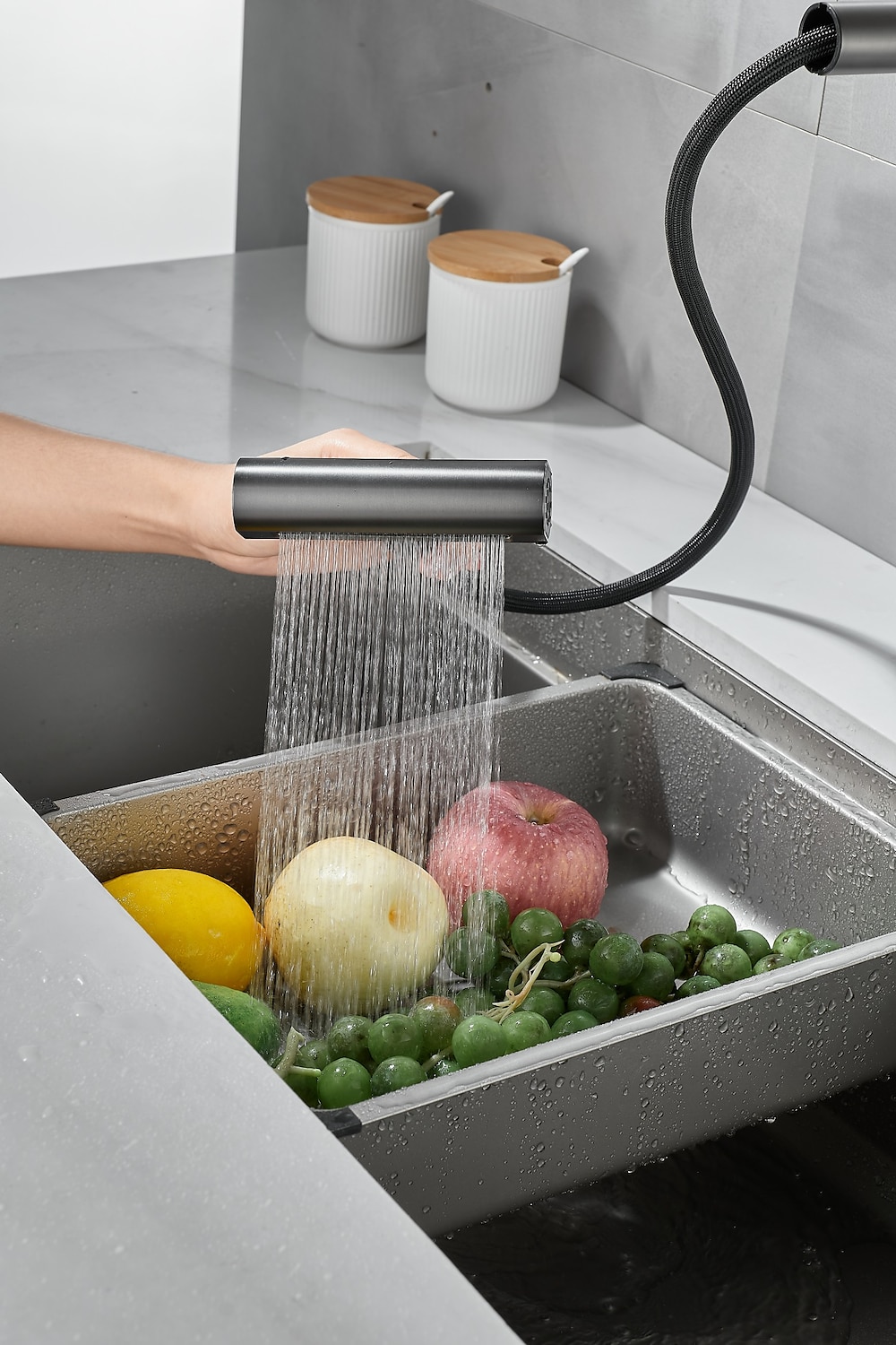Waterfall Kitchen Faucet, 2023 Latest Centerset Faucet for Kitchen Sink, 3 in 1 Multi-functional Single Handle One Hole Pull out Cylinder Spout Kitchen Taps, Ceramic Valve Insides 2025 - $121.99 –P8