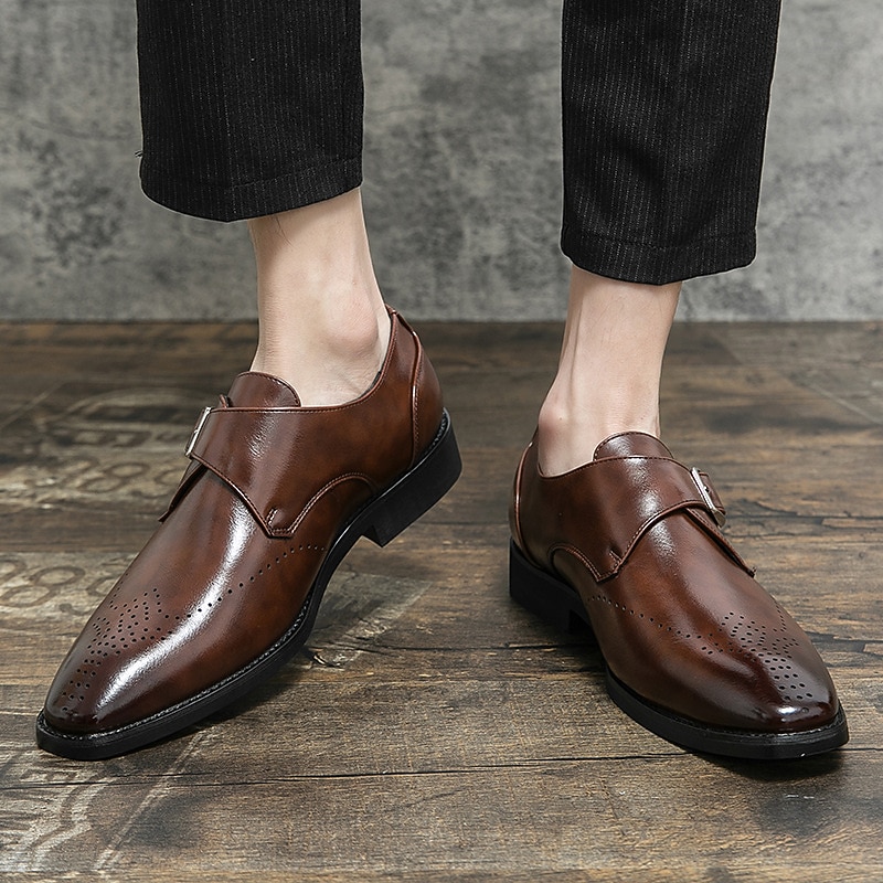 hommes mocassins habillés et slip-ons richelieu chaussures de moine affaires britannique gentleman bureau et carrière fête et soirée chaussures en cuir noir marron printemps automne de 2025 ? $54.99 –P7