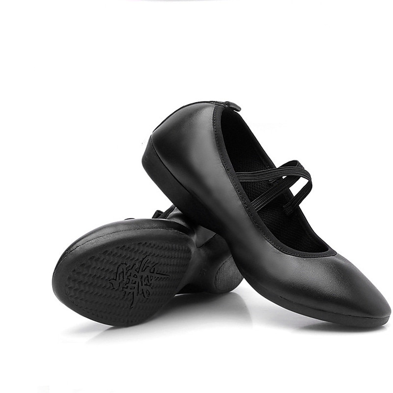 Women's Black Soft Sole Ballet Dance Shoes - Professional Flat Slip-On Shoes with Cross Straps for Practice and Performances 2025 - $26.99 –P15