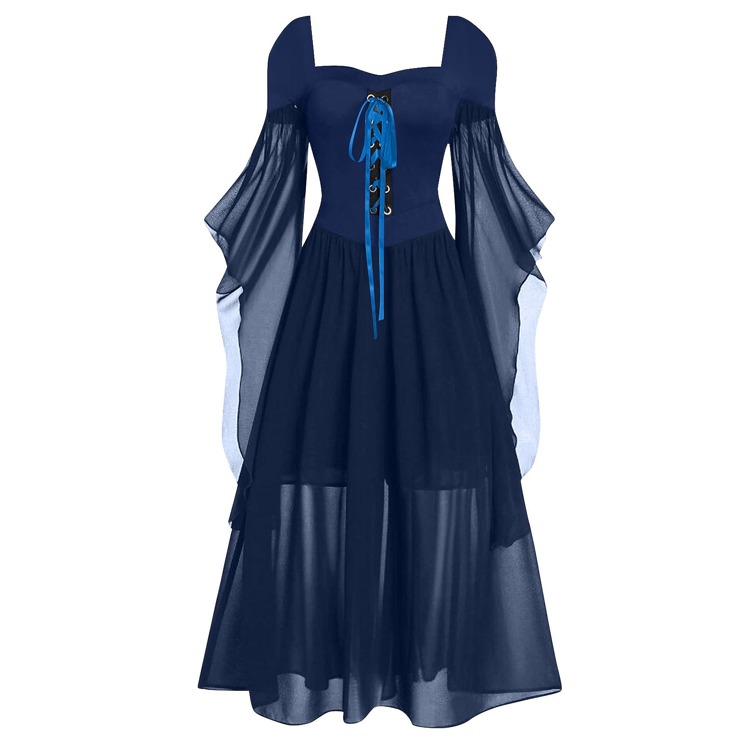 Retro Vintage Punk & Gothic Mittelalterlich Kleid Hexe Damen Fantasie Steampunk Walpurgisnacht Alltagstauglich Erwachsene Kleid Frühling & Sommer 2025 - $30.99 –P6