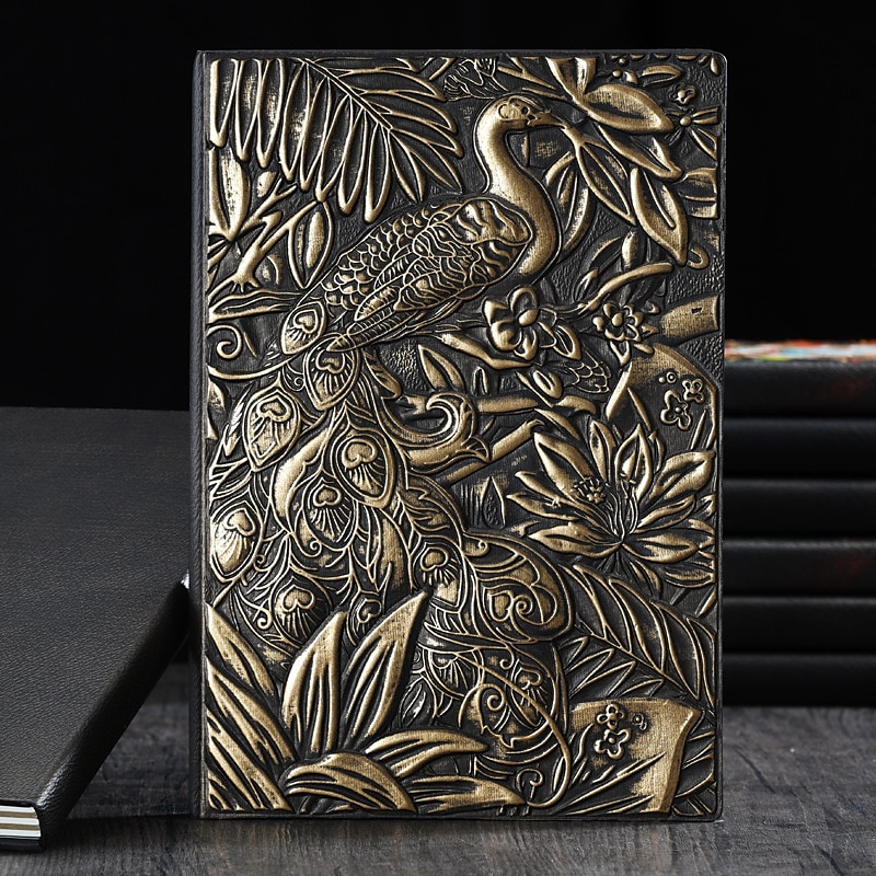 8 Types Embossed Leather Journal Diary Business Notebook  Agenda Antique Handmade Relief Notebook Phoenix Immortal Bird Travel Notebook Agenda Book Gift for Friends Size A5 (8.4x5x0.7 Inches) 2026 - $20.99 –P4
