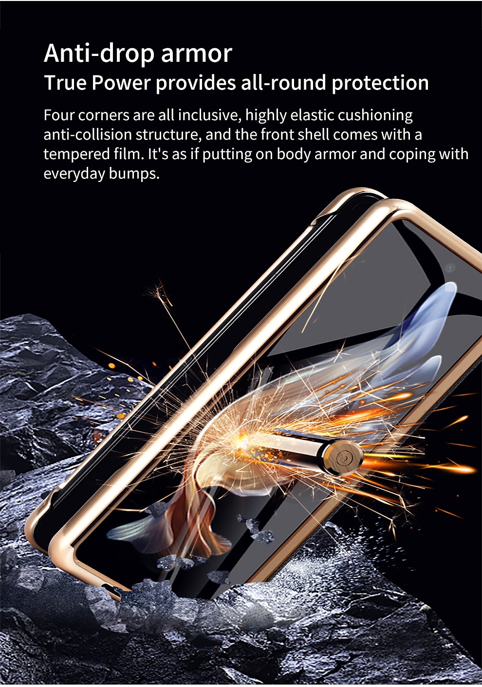 Leather Phone Case for Samsung Galaxy Z Fold 5 4 3 Fold4 Fold5 Gold Plating Magnetic Hinge Stand Back Cover with Mirror Film 2025 - $51.99 –P11