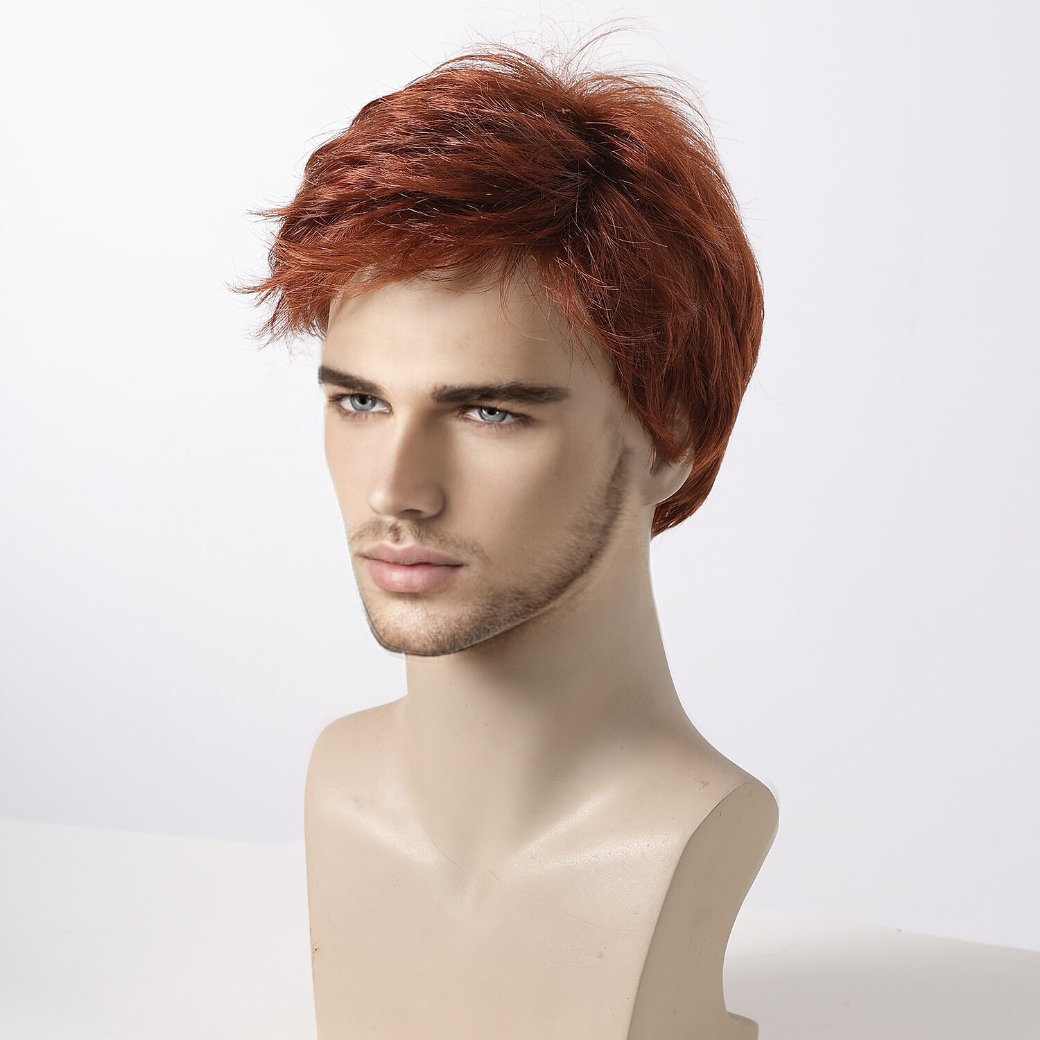 Synthetic Wig Uniforms Career Costumes Princess kinky Straight Middle Part Layered Haircut Machine Made Wig 8 inch sepia Synthetic Hair Men's Cosplay Party Fashion Brown 2025 - $28.99 –P4
