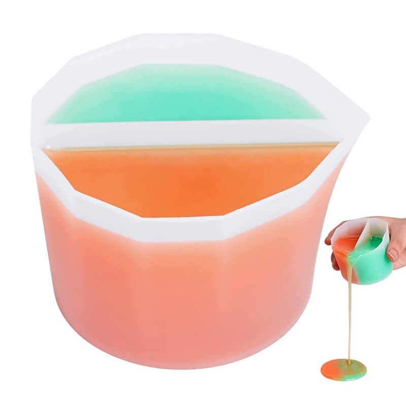 Geteilter Becher zum Ausgießen von Farbe, 4 Stück, wiederverwendbarer geteilter Becher für flüssige Kunst, geteilter Silikonbecher mit Trennwänden zum Ausgießen von Acrylfarbe, Harz, DIY-Herstellung 2025 - $11.99 –P6