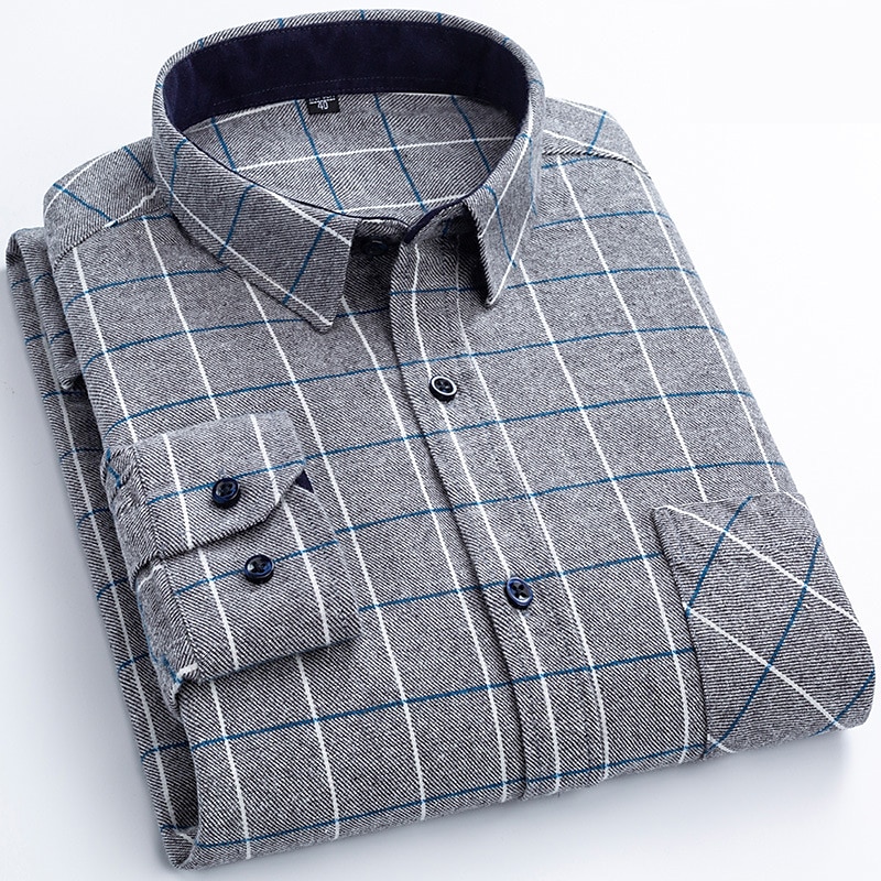 Per uomo Camicia Camicia casual Camicia a quadri Camicia con Bottoni Quadri All'aperto Abbigliamento quotidiano Giallo Blu reale Blu Azzurro cielo Manica Lunga Bavero Autunno & Inverno Abbigliamento del 2025 a $33.99 –P1