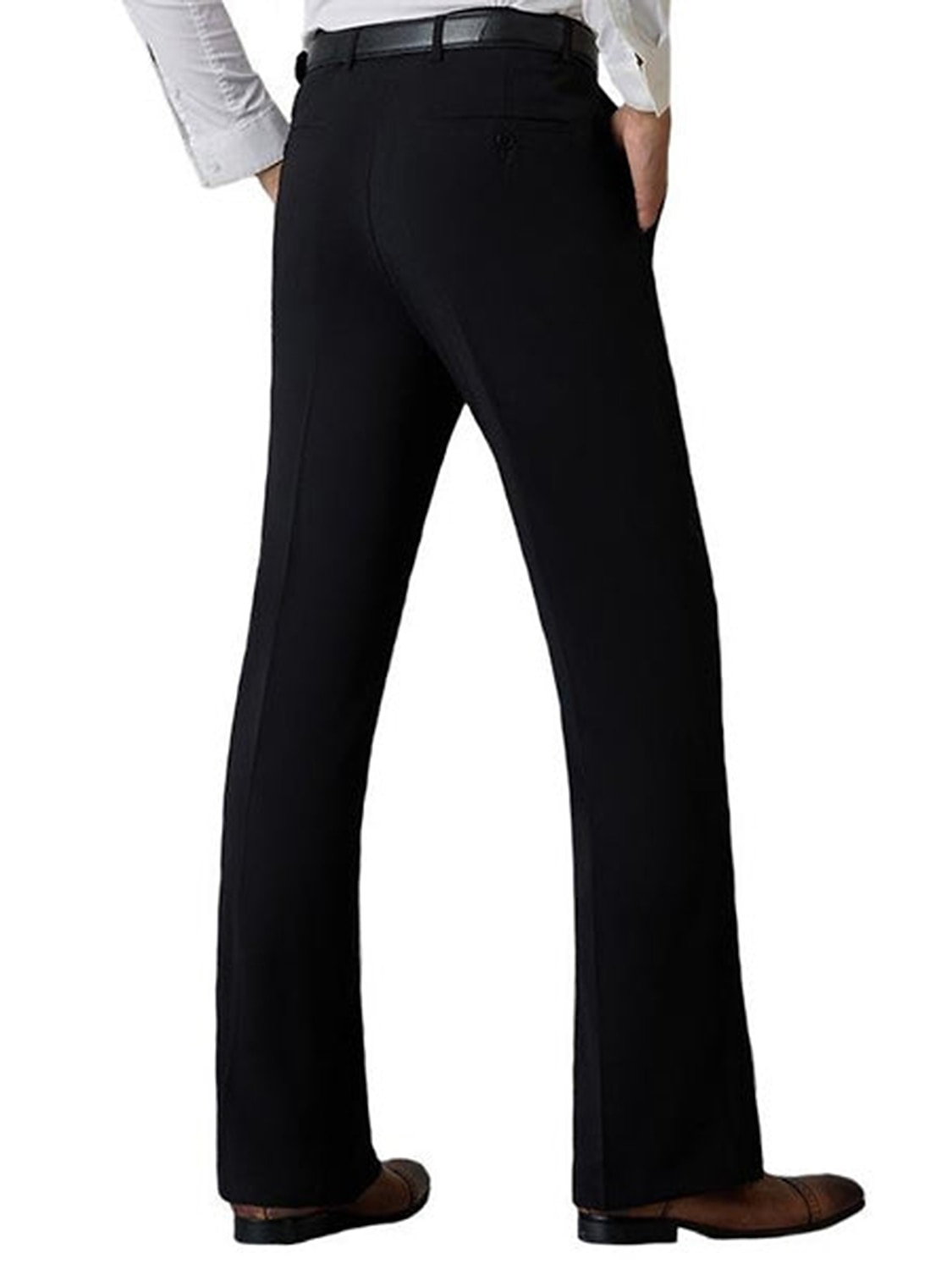 Men's Trousers Dress Pants Flared Pants Suit Pants Pocket Plain Comfort  Soft Outdoor Daily Going out Fashion Casual Black White 2026 - R$216.72