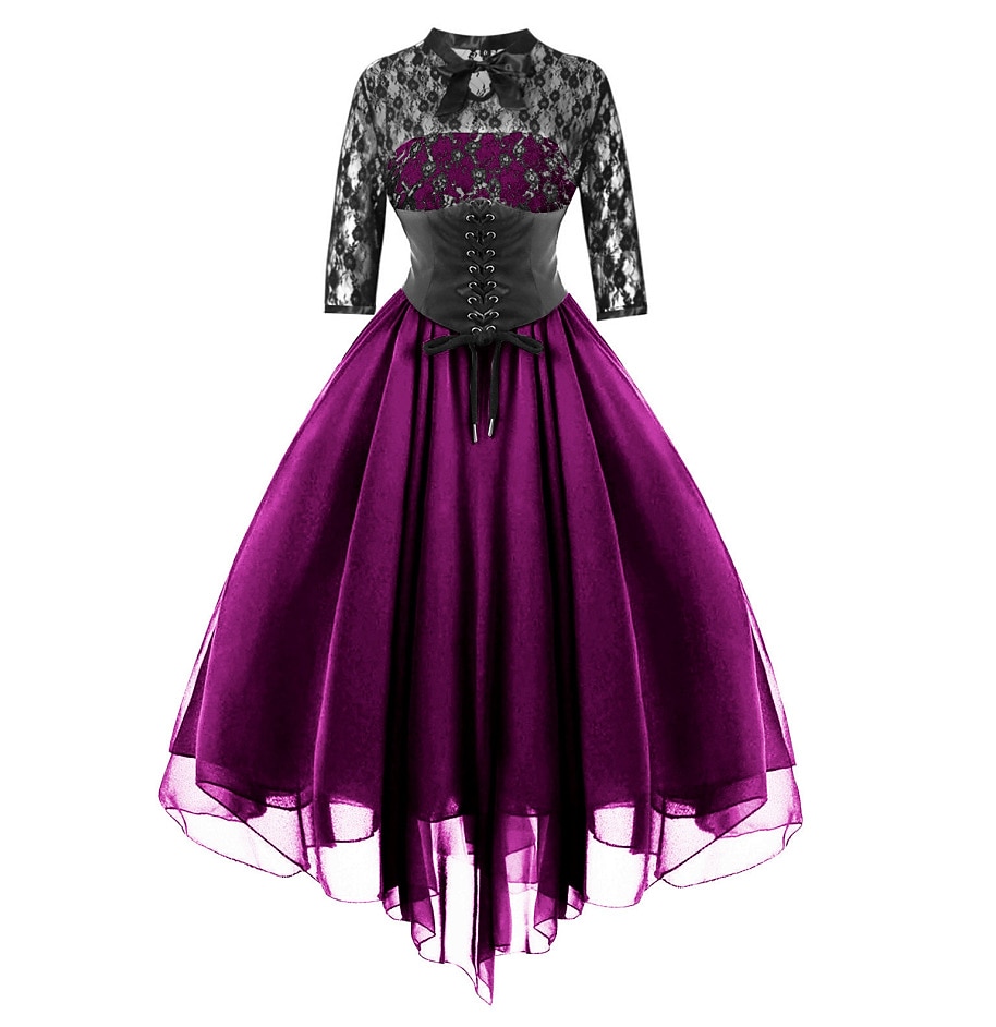 Vestido Gótico Medieval Vestido De Encaje Vintage Para Mujer | Envío Gratis, image size:914x942