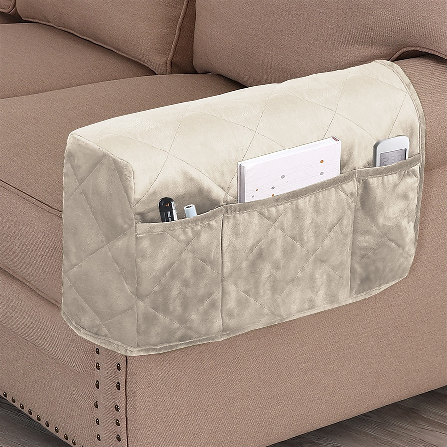 2 peças capas de apoio de braço para cadeiras e sofás capas de braço de sofá para capas de apoio de braço de sofá com bolso lateral protetor de móveis antiderrapante capas de apoio de braço laváveis de 2025 por $39.99 –P14