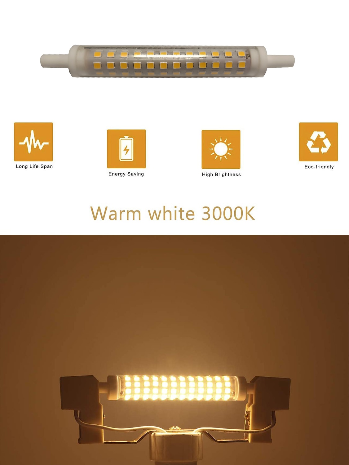 2026年 2個 13 W ＬＥＤコーン型電球 900 lm R7S T 84 LEDビーズ SMD 2835 温白色 ホワイト 220-240 V  コレクション – $21.99 –P3