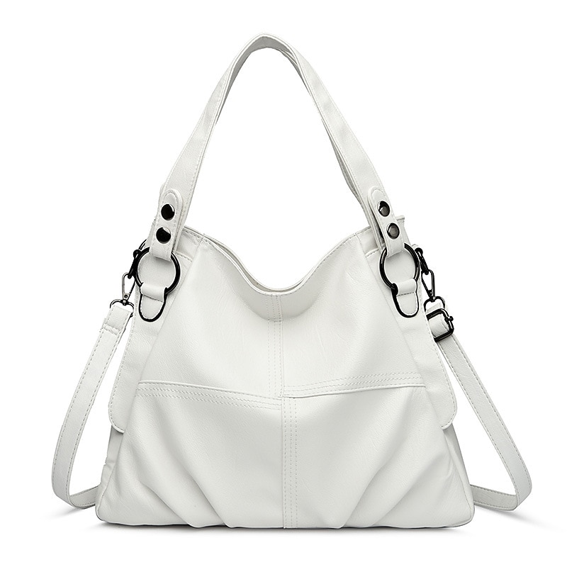 Per donna Borsa Borsa a tracolla Borsa a spalla Borsa Boston Pelle PU All'aperto Shopping Quotidiano Cerniera Grande Capacità Impermeabile Durevole Tinta unica Trapuntato Rosso violaceo Nero Bianco del 2025 a $29.25 –P18