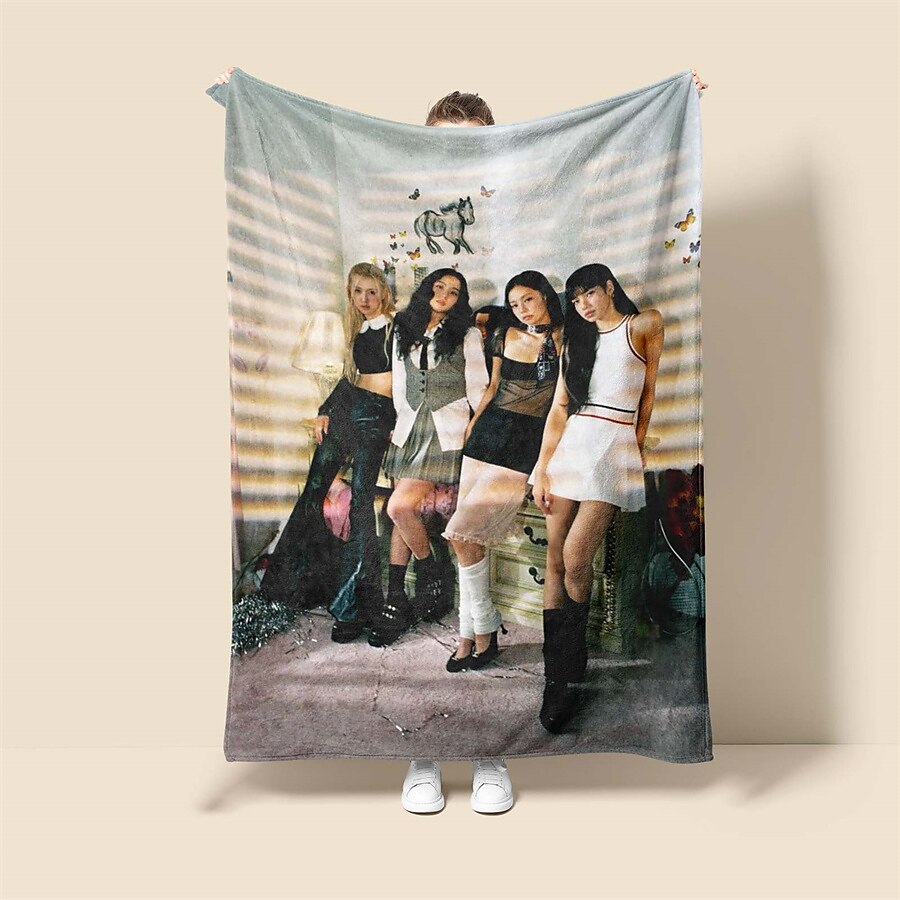 Blackpink Pattern Soft Throws Blanket,Novelty Flannel Throw Blankets Warm Printed All Seasons Gifts Home Decor Big Blanket 2025 - $27.99 –P6