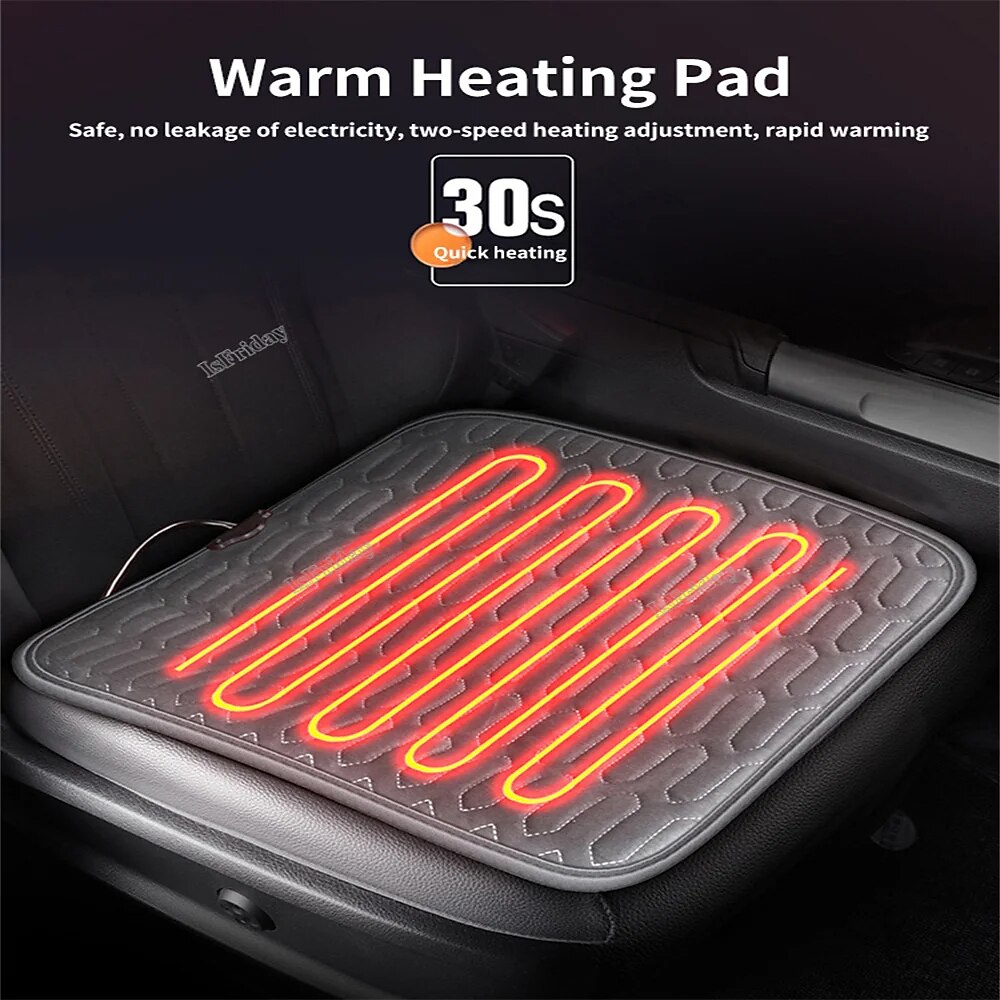 12V Heated Car Seat Cover Electric Heating Pad, USB, Cigarette Lighter, Hot Winter Warm Cushion, Auto Part 2025 - $24.99 –P2
