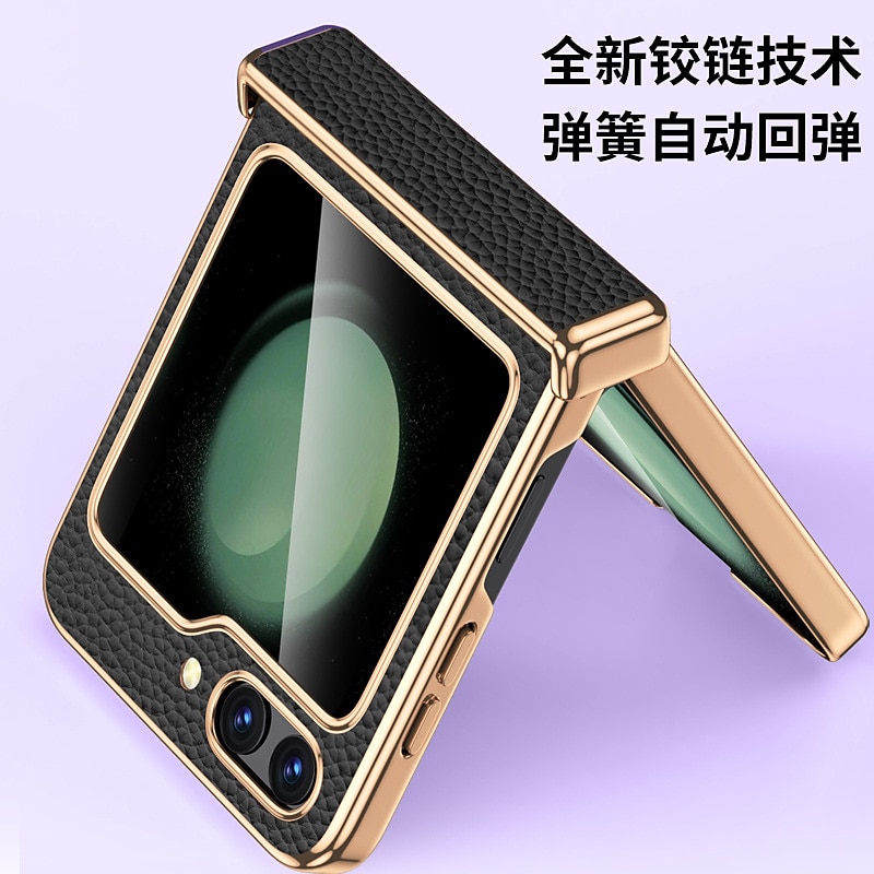 puhelin Etui Käyttötarkoitus Samsung Galaxy Z Flip 5 Takakuori Iskunkestävä aitoa nahkaa 2025 - $41.99 –P3