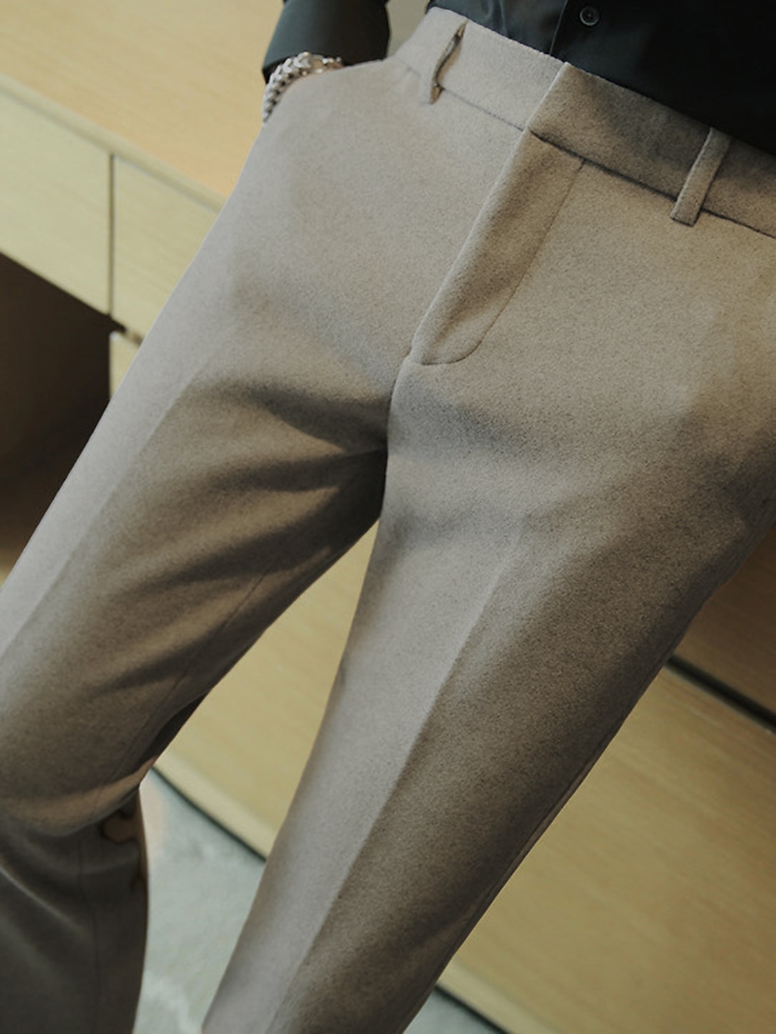Men's Graduation Dress Pants Winter Pants Trousers Suit Pants Pocket Plain  Comfort Breathable Outdoor Daily Going out Fashion Casual Black Khaki 2026  - $28.99