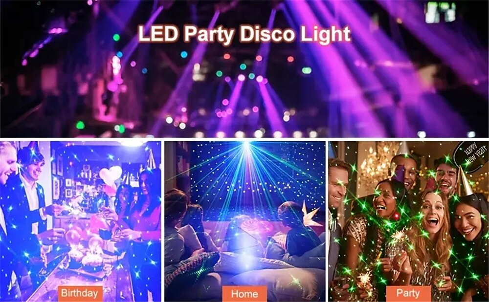 Party Lights Dj Disco Lights Strobe Stage Light Sound Activated Multiple Patterns Projector With Remote Control For Parties Bar Birthday Wedding Holiday Event Live Show Xmas Decorations Lights 2025 - $51.99 –P8