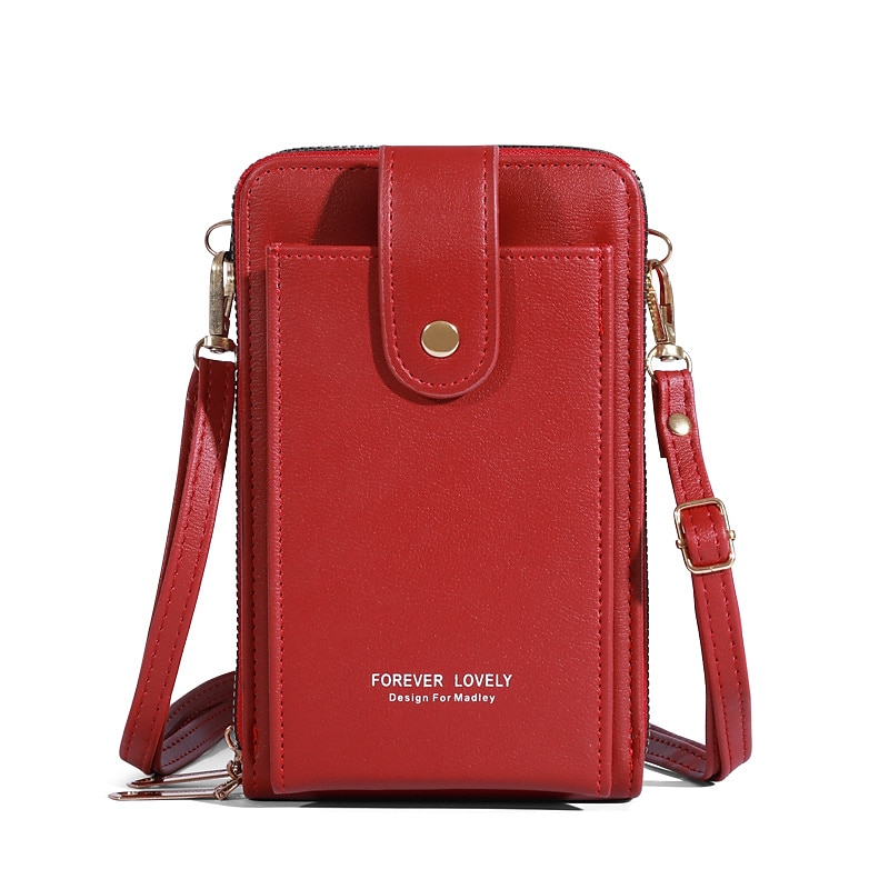 Dámské Crossbody kabelka Taška přes rameno Brašna na mobilní telefon PU kůže Denní Dovolená Cestování Zip Velká kapacita Voděodolný Lehká váha Pevná barva Tmavě růžová Vínově rudá Lotosový kořen 2026 - $24.99 –P15
