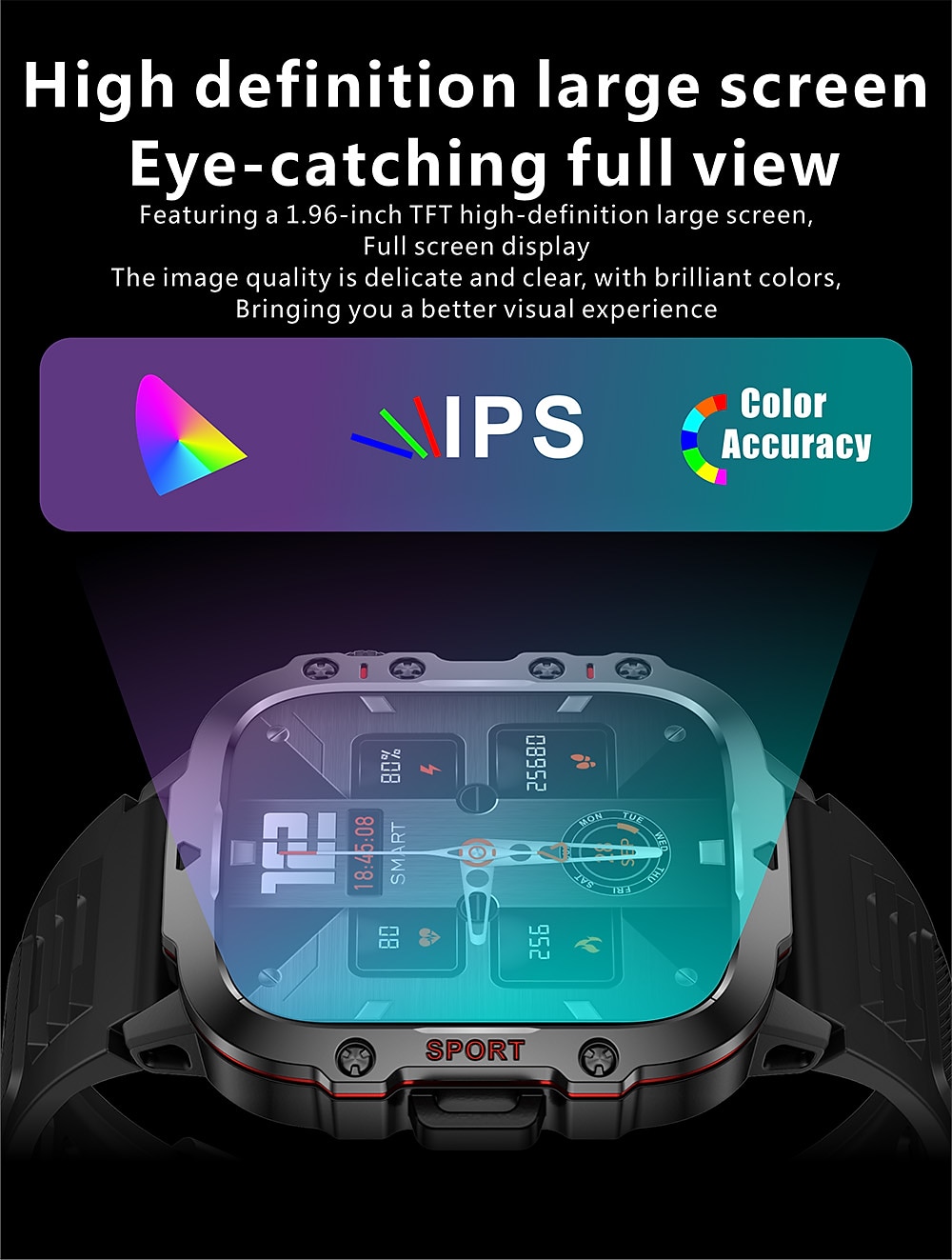 iMosi QX11 Smart Watch 1.96 inch Smartwatch Fitness Running Watch Bluetooth Pedometer Call Reminder Activity Tracker Compatible with Android iOS Women Men Hands-Free Calls Waterproof Media Control 2025 - $48.99 –P4