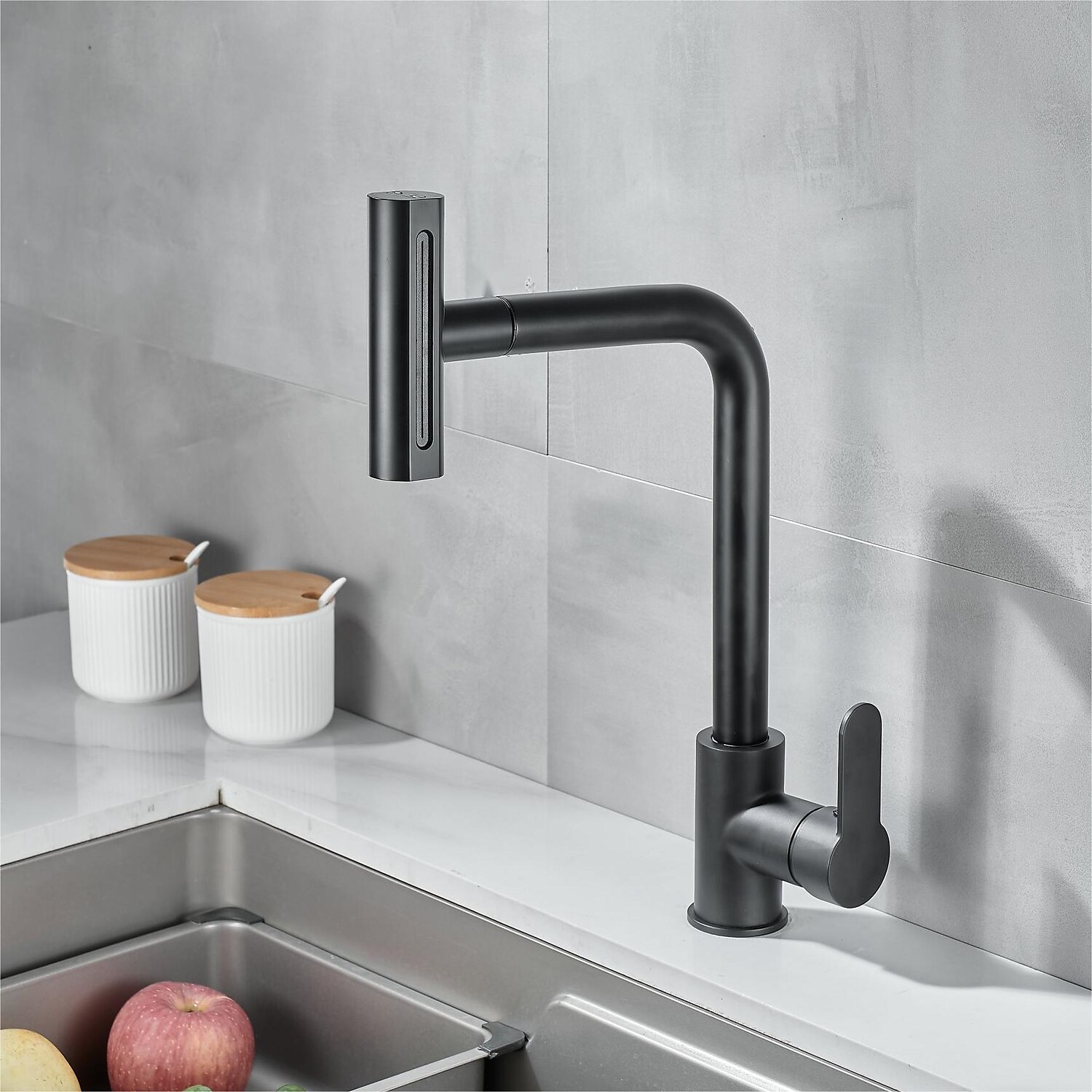 Waterfall Kitchen Faucet, 2023 Latest Centerset Faucet for Kitchen Sink, 3 in 1 Multi-functional Single Handle One Hole Pull out Cylinder Spout Kitchen Taps, Ceramic Valve Insides 2025 - $121.99 –P11