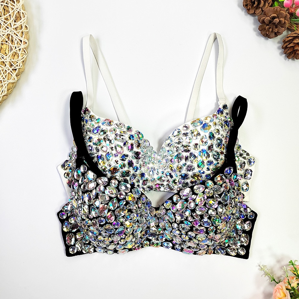 Y2K Año 2000 Conjuntos de Sujetadores y Panties sujetador push up Chica gótica Diamantes Sintéticos Diamante Mujer Carnaval Mascarada Fiesta Club nocturno Ropa de Fiesta Sujetadores 2025 - $29.99 –P6