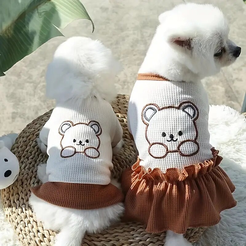 Psy Koty T-shirt Sukienka Śłodkie Codzienny Zima Oddychający Miękka Zmywalny Wygodny Na zewnątrz Codzienne Ubranka dla psów for Bichon frise Szpic miniaturowy szczeniaków i młodych kotów Motyl Small 2025 - $18.99 –P1