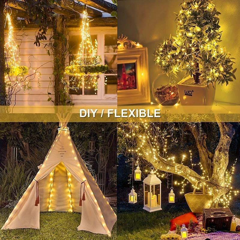 20m Lysslynger Julestrenglys 200 LED Varm hvit Kjølig hvit Rød Globe / Ball String Lights LED Stripelampe Solar 2 V 2025 - $17.99 –P5