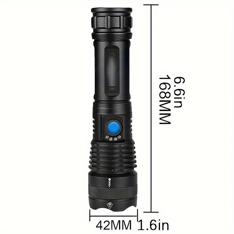 Linterna led xhp100 de alta potencia, recargable, 4 núcleos, zoom, usb, para acampar al aire libre/uso de emergencia, 1 ud. 2025 - $22.99 –P1