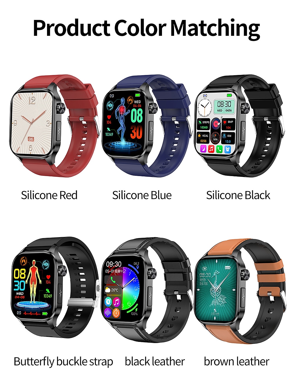iMosi et580 Smart Watch 2.04 inch Smartwatch Fitness Running Watch Bluetooth ECG+PPG Pedometer Call Reminder Compatible with Android iOS Women Men Long Standby Waterproof Media Control IP68 38mm 2025 - $76.99 –P19
