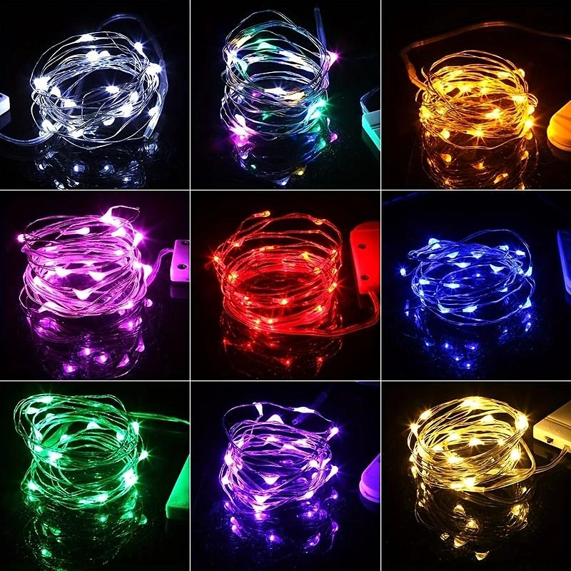 1 τεμ led νεραϊδόφωτα, με μπαταρία cr2032, αδιάβροχα φώτα από χάλκινο σύρμα, 7 ποδών 20 led φώτα κορδόνι, για diy γαμήλιο κοιτώνα, κρεβατοκάμαρα, Χριστούγεννα, απόκριες, πάρτι 2025 - $7.99 –P1