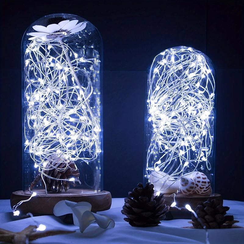 1 τεμ led νεραϊδόφωτα, με μπαταρία cr2032, αδιάβροχα φώτα από χάλκινο σύρμα, 7 ποδών 20 led φώτα κορδόνι, για diy γαμήλιο κοιτώνα, κρεβατοκάμαρα, Χριστούγεννα, απόκριες, πάρτι 2025 - $7.99 –P5
