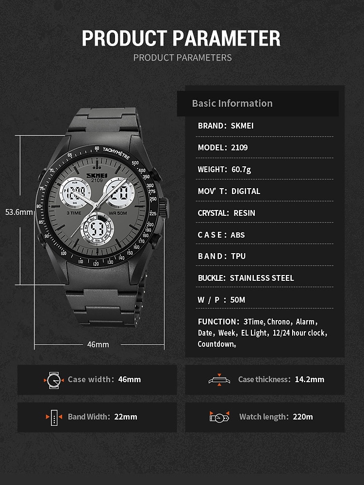 SKMEI Men Digital Watch Fashion Casual Wristwatch Luminous Stopwatch Alarm Clock Countdown TPU Watch 2025 - $31.99 –P15