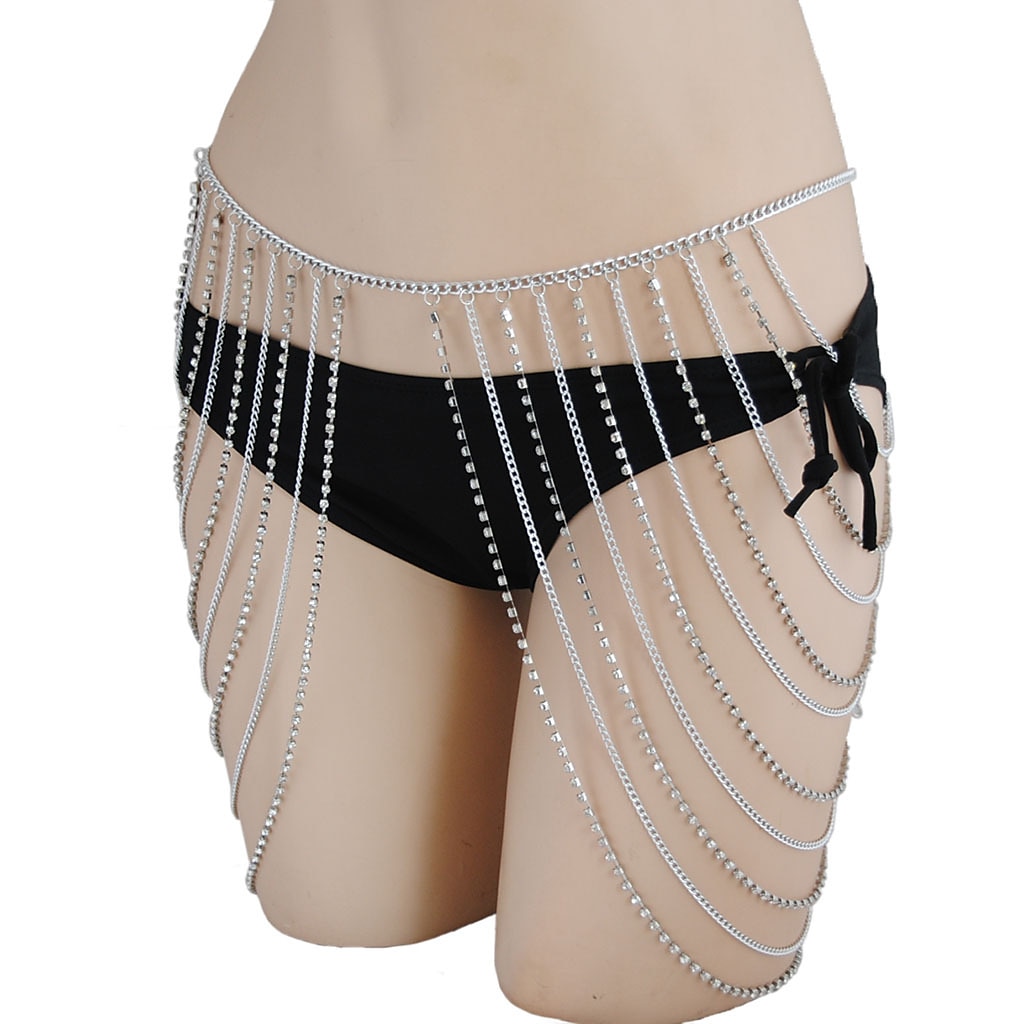 Testlánc Wasit Belt Derékszíj Fémes Szikra Szexi Ötvözet Kompatibilitás Diszkó Jelmez Farsang Női Jelmez ékszerek Divatékszer 2025 - $19.49 –P17