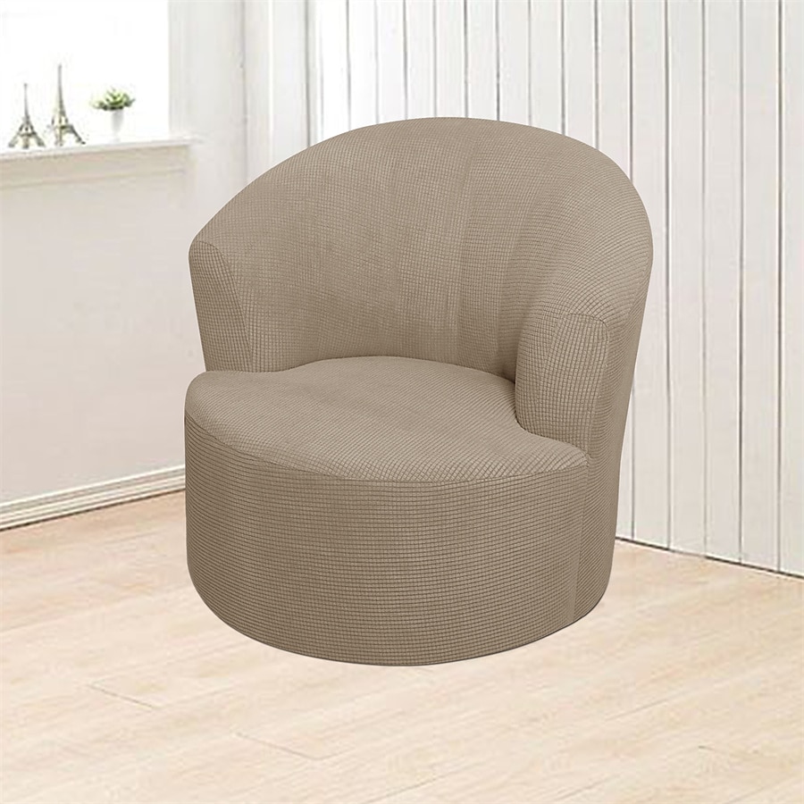 Funda para sillón giratorio de barril de jacquard, funda elástica color burdeos para sillón giratorio, funda para sofá, funda para sillón de club redondo moderno 2025 - $23.99 –P6