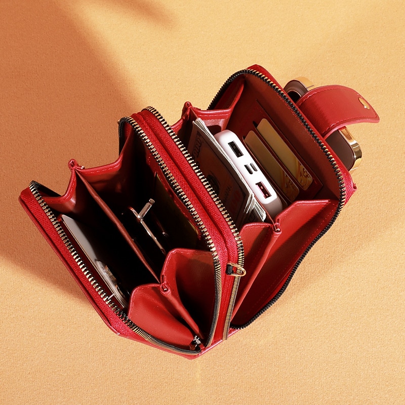 Dámské Crossbody kabelka Taška přes rameno Brašna na mobilní telefon PU kůže Denní Dovolená Cestování Zip Velká kapacita Voděodolný Lehká váha Pevná barva Tmavě růžová Vínově rudá Lotosový kořen 2026 - $24.99 –P4