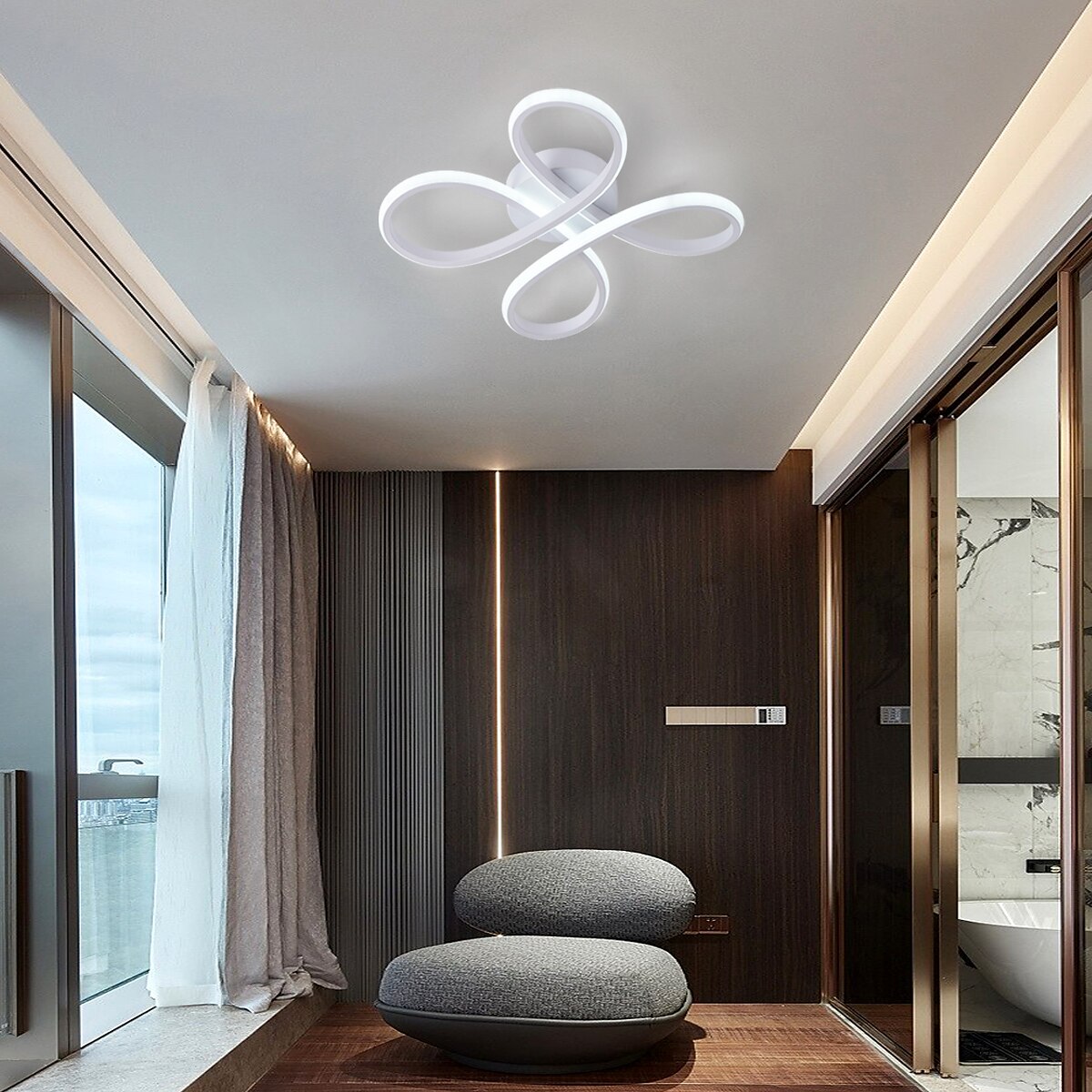 moderne taklys ring design led svart taklampe 3 farger akryl taklampe pendelbelysning for stue soverom spisestue kjøkken foajé 110-240v 2025 - $87.99 –P2