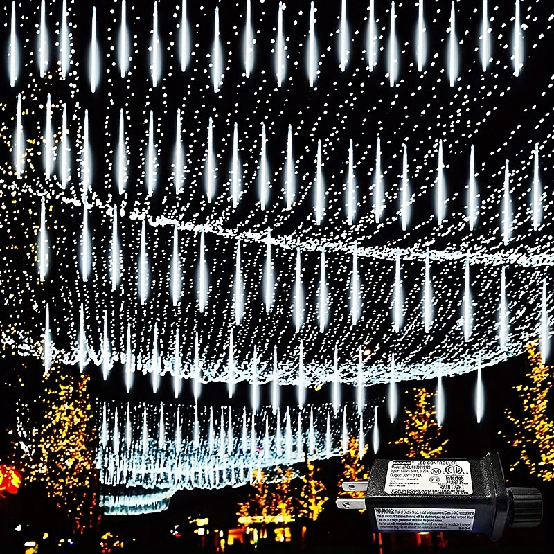 1 st jul meteor dusch ljus dekorativt träd ljus lågspänning säkerhetsplugg utomhus vattentät dekorativ ljusslinga 30cm-192led/45cm-288led/75cm-576led 2025 - $28.99 –P1