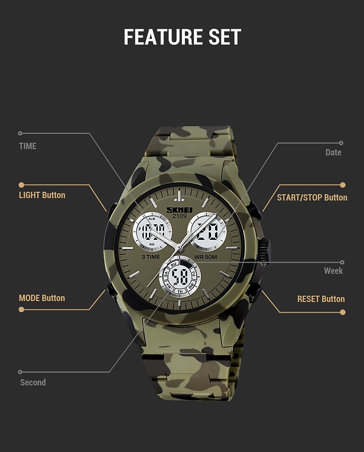 SKMEI Men Digital Watch Fashion Casual Wristwatch Luminous Stopwatch Alarm Clock Countdown TPU Watch 2025 - $31.99 –P16