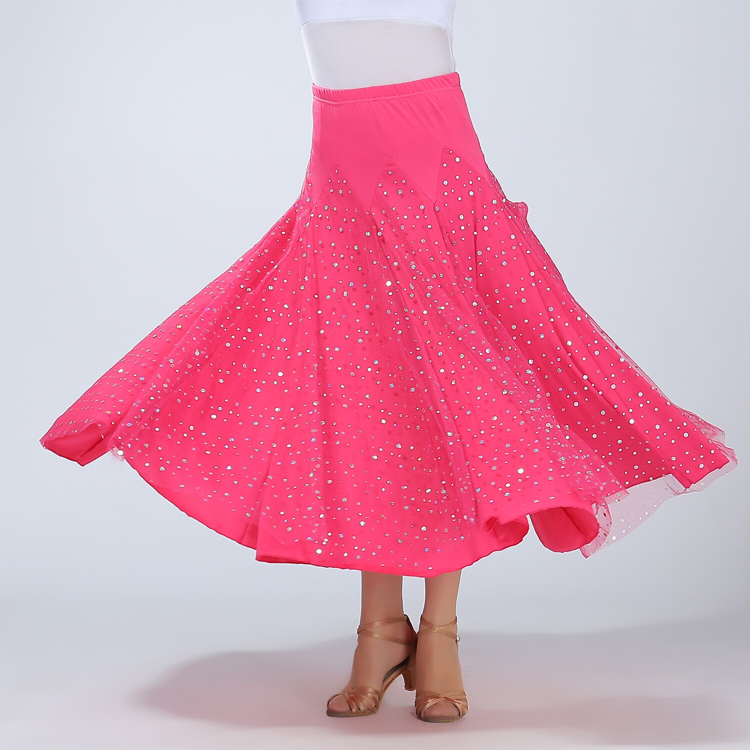 Baile de Salón Faldas Color Puro Corte Tul Mujer Rendimiento Entrenamiento Cintura Alta Poliéster 2025 - $42.99 –P2