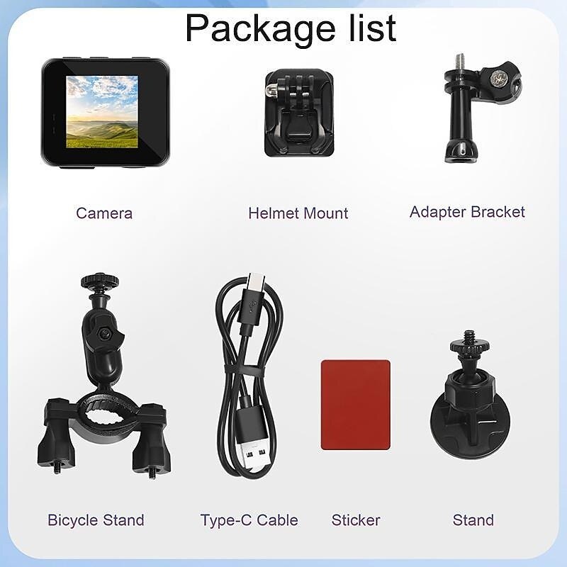 Mini Compact Action Camera FHD 1080P 40MP Waterproof Camera Wide Angle Sports Cam DV Video Recorder With Accessories Kit Suitable for Helmet Bicycle 2025 - $115.99 –P8