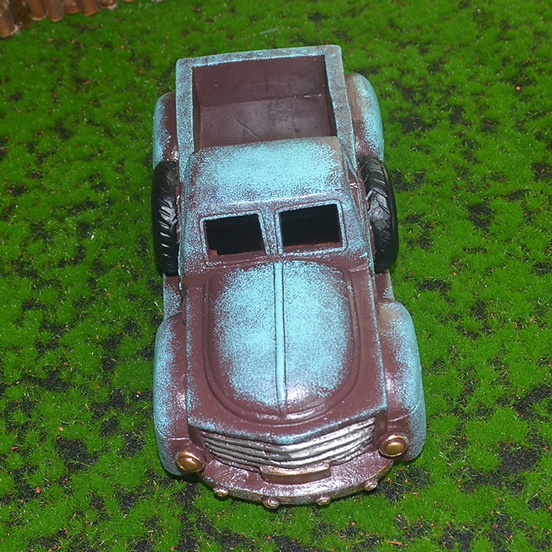 Pot de fleur de voiture rétro, jardinière succulente, ornement artisanal rétro en résine pour la maison, jardin, décoration de cour de 2025 ? $20.99 –P4