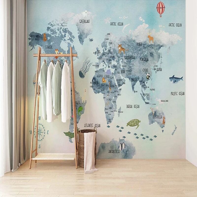 Mapa do mundo papel de parede mural atlas vintage cobertura de parede adesivo peel and stick removível pvc/material de vinil autoadesivo/adesivo necessário decoração de parede para sala de estar de 2026 por $47.99 –P9