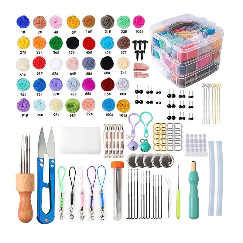36 Color 3-gram Colored Wool Strip Diy Poke Le Wool Felt Set Needle Felting Kit Beginner, Complete Arts and Crafts for Adults Women,Hobby Kit with Felting Supplies, Felting Needles, Wool and Tools, Adult Craft Kits 2025 - $33.99 –P1
