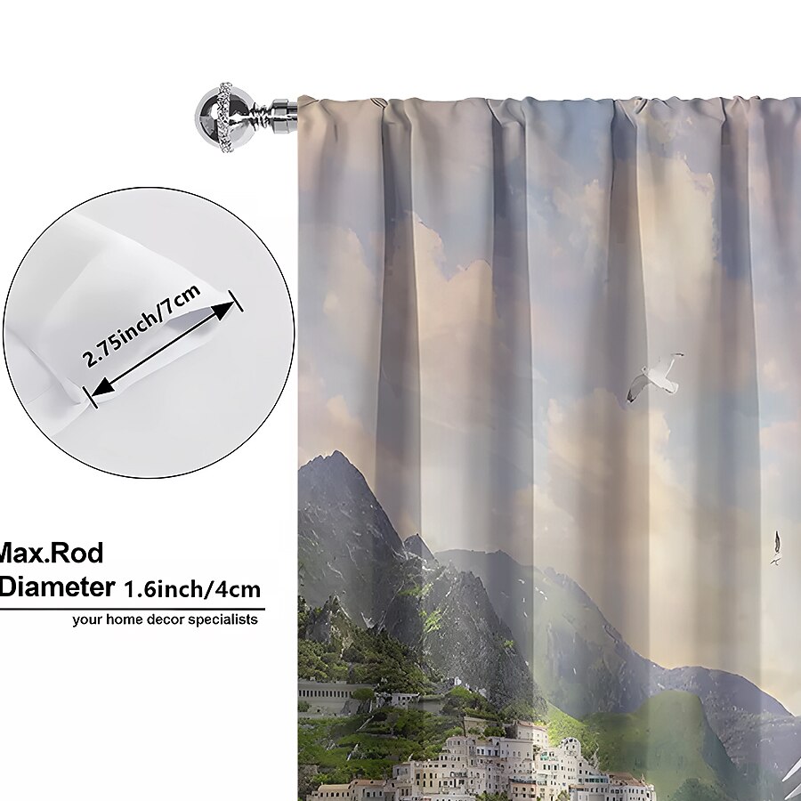 Cortinas opacas de 2 paneles, cortinas para sala de estar, dormitorio, cocina, tratamientos de ventanas, oscurecimiento de habitación con aislamiento térmico 2025 - $25.99 –P17