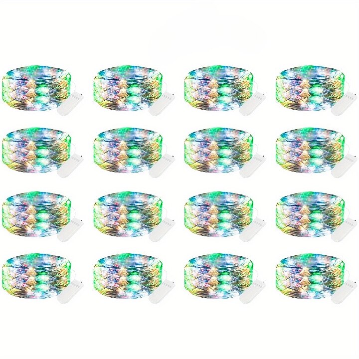 elegante festa di ricevimento di nozze 16 confezioni luci fatate a led a batteria luci a stringa filo d'argento impermeabile 7 piedi 20 led lucciola luci stellate lunari per fai da te festa di nozze del 2025 a $31.99 –P10
