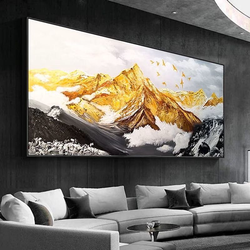 Handmade Hand Painted Oil Painting Wall Art  Large Size Contemporary Golden Mountains Home Decoration Decor Rolled Canvas No Frame Unstretched 2025 - $100.99 –P10