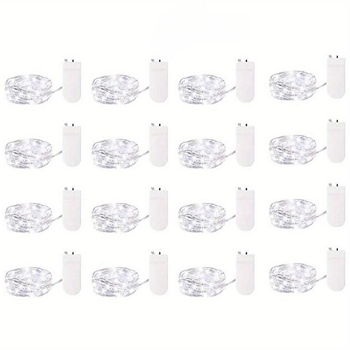 elegante festa di ricevimento di nozze 16 confezioni luci fatate a led a batteria luci a stringa filo d'argento impermeabile 7 piedi 20 led lucciola luci stellate lunari per fai da te festa di nozze del 2025 a $31.99 –P12