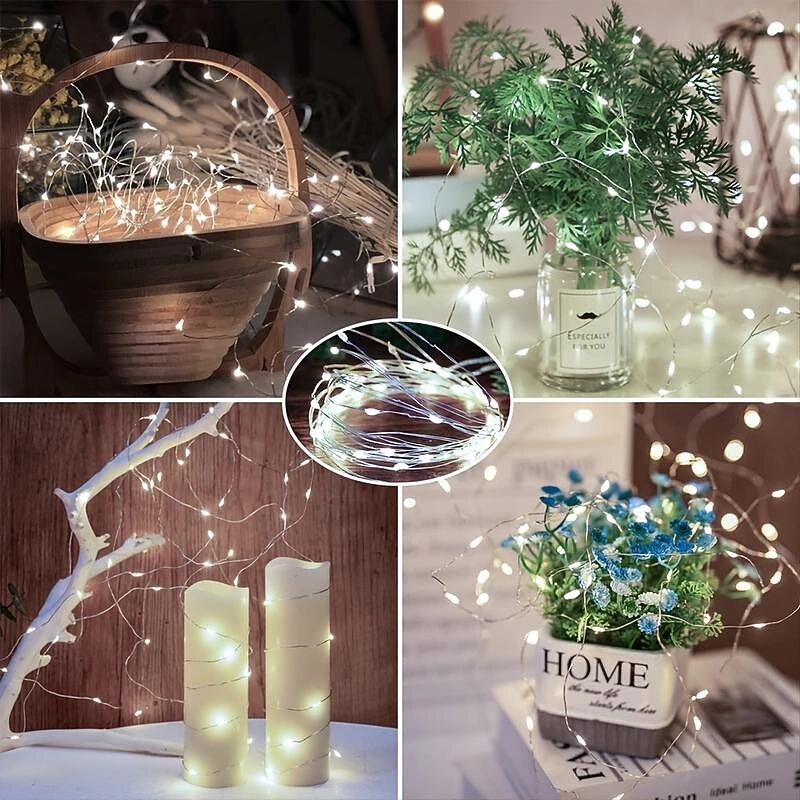 elegante festa di ricevimento di nozze 16 confezioni luci fatate a led a batteria luci a stringa filo d'argento impermeabile 7 piedi 20 led lucciola luci stellate lunari per fai da te festa di nozze del 2025 a $31.99 –P3